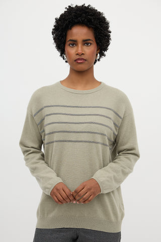 Brunello Cucinelli Cashmere Monili Stripe Sweater
