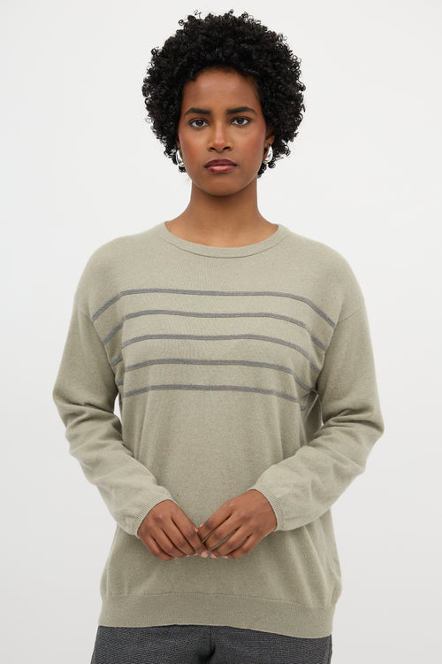 Brunello Cucinelli Cashmere Monili Stripe Sweater