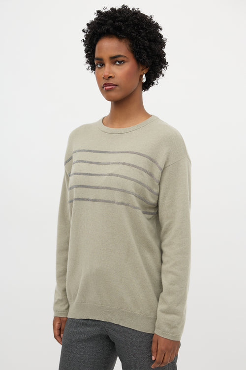 Brunello Cucinelli Cashmere Monili Stripe Sweater