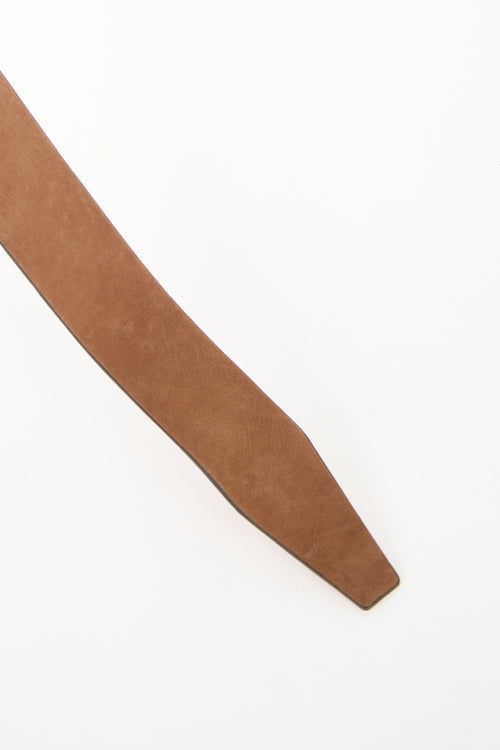Brunello Cucinelli Suede Circular Buckle Belt
