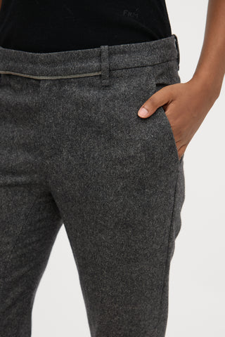 Brunello Cucinelli Wool Slim Trouser