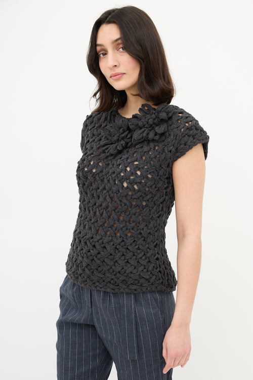 Brunello Cucinelli Crochet Flower Vest