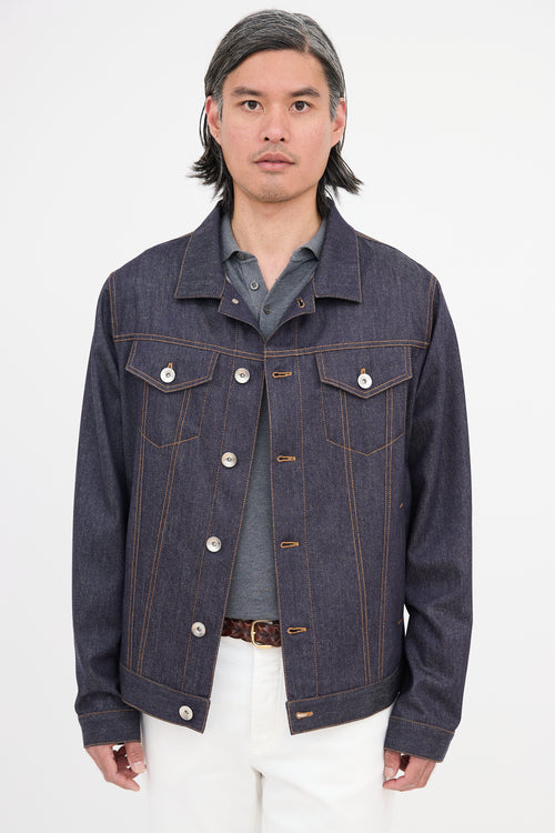 Brunello Cucinelli Wool Denim Finish Jacket