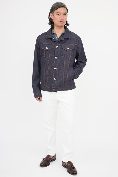 Brunello Cucinelli Wool Denim Finish Jacket