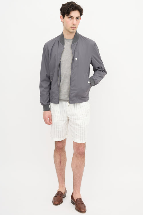 Brunello Cucinelli Nylon Bomber Jacket