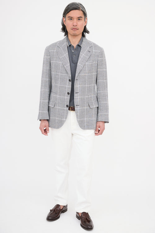 Brunello Cucinelli Linen Check Blazer