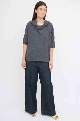 Brunello Cucinelli Cashmere Short Sleeve Hoodie