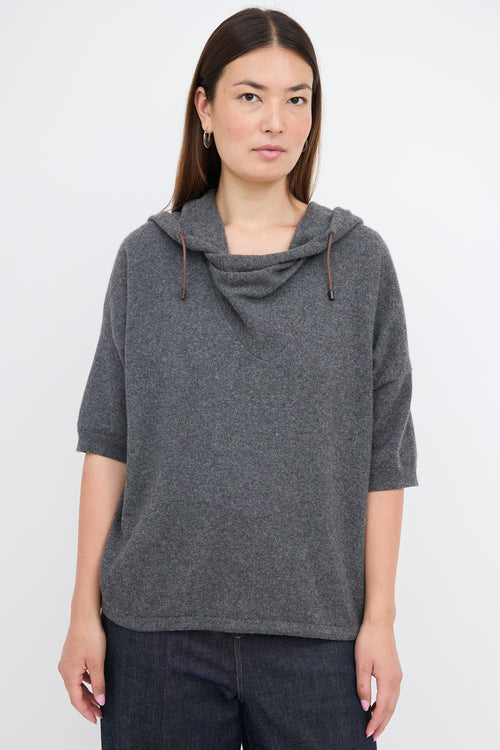 Brunello Cucinelli Cashmere Short Sleeve Hoodie