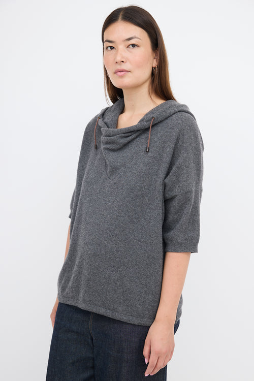 Brunello Cucinelli Cashmere Short Sleeve Hoodie