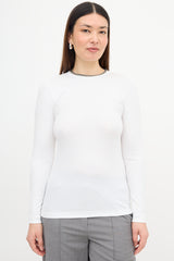 Brunello Cucinelli Monili Trim Ribbed Knit Top