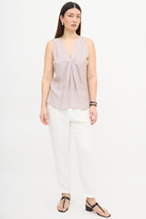 Brunello Cucinelli Silk Front Blouse