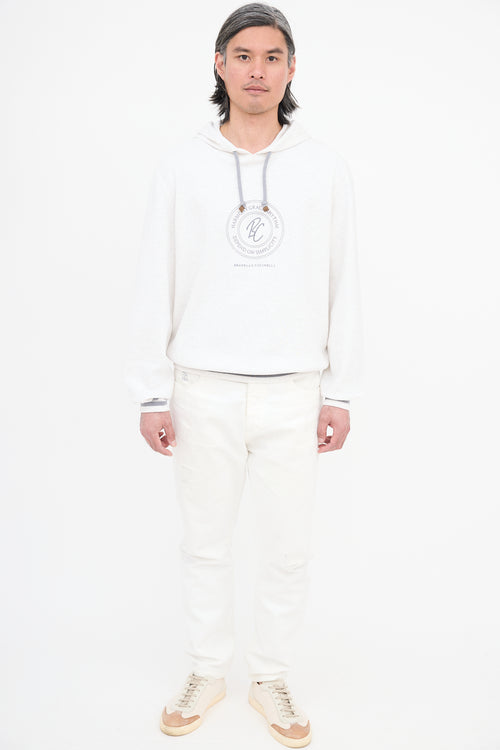 Brunello Cucinelli Embroidered Logo Hoodie