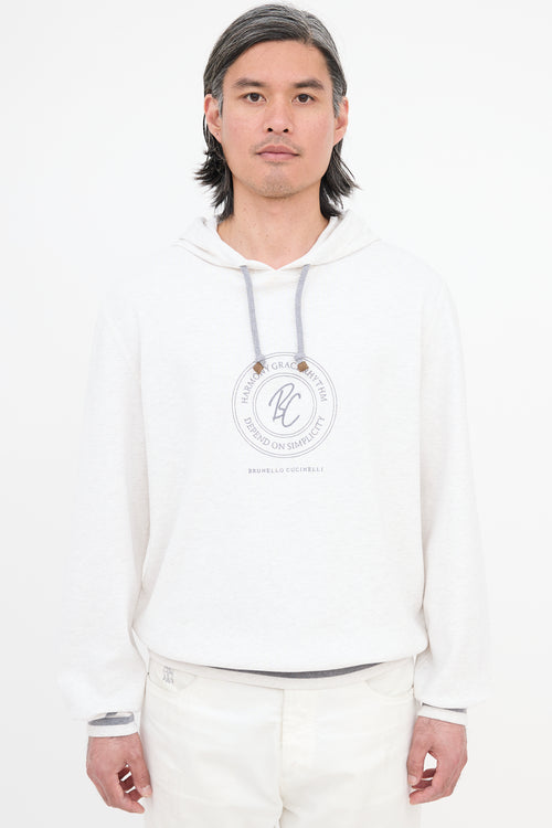 Brunello Cucinelli Embroidered Logo Hoodie