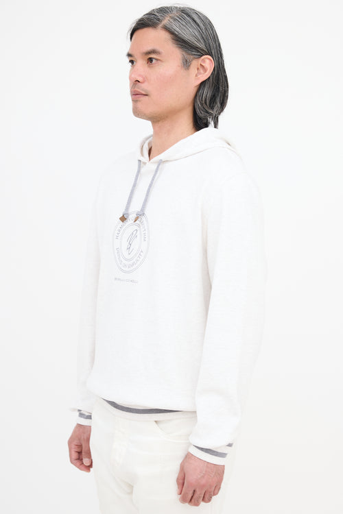 Brunello Cucinelli Embroidered Logo Hoodie