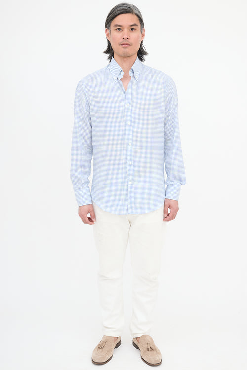 Brunello Cucinelli Gingham Slim Fit Shirt