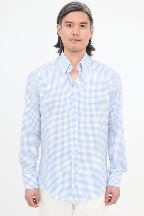 Brunello Cucinelli Gingham Slim Fit Shirt