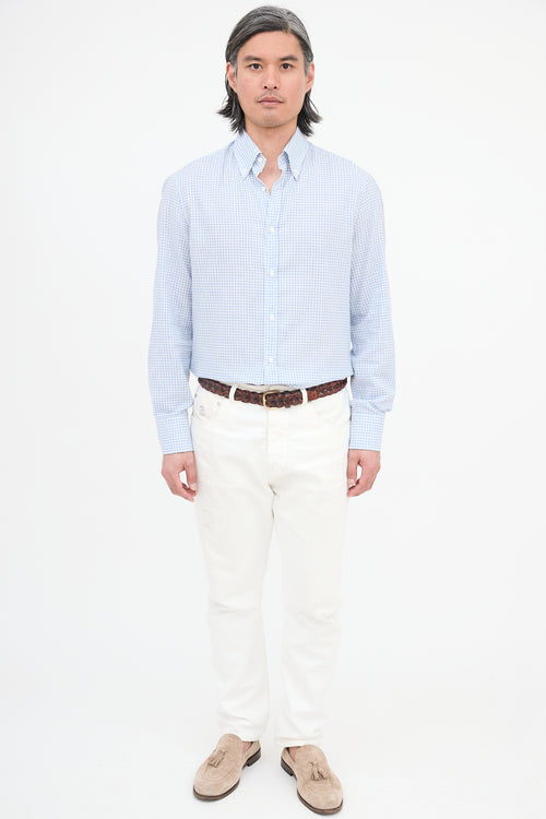 Brunello Cucinelli Gingham Slim Fit Shirt