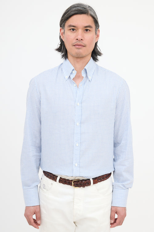 Brunello Cucinelli Gingham Slim Fit Shirt