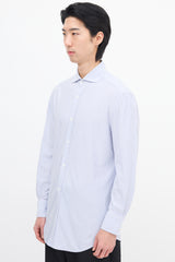 Brunello Cucinelli Blue & White Pinstripe Slim Shirt