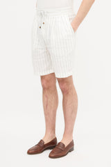 Brunello Cucinelli Linen Pinstripe Shorts