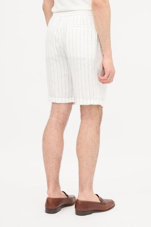 Brunello Cucinelli Linen Pinstripe Shorts