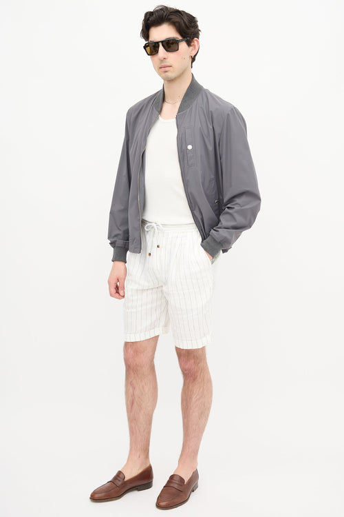 Brunello Cucinelli Linen Pinstripe Shorts