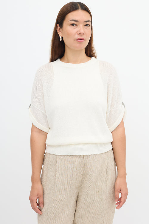 Brunello Cucinelli Knit Sequin Monili Top