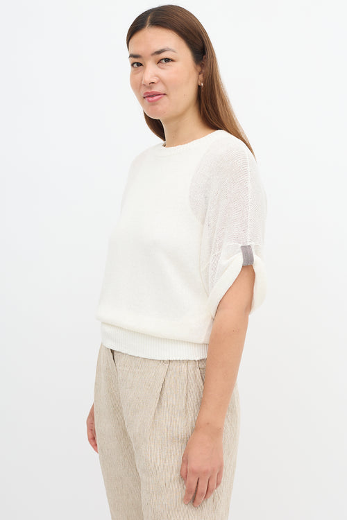 Brunello Cucinelli Knit Sequin Monili Top