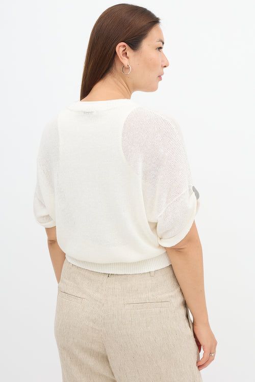 Brunello Cucinelli Knit Sequin Monili Top