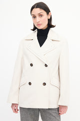 Brunello Cucinelli Cream Double Breasted Monili Trench Coat