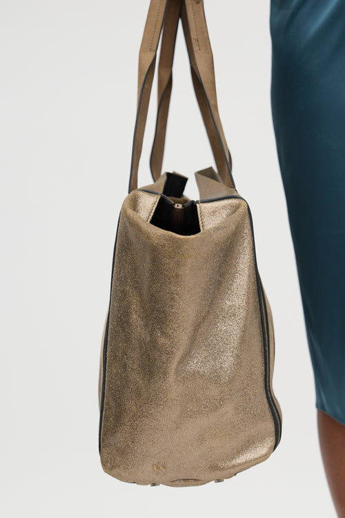 Brunello Cucinelli Metallic Leather Tote Bag