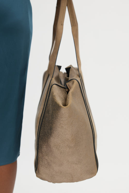 Brunello Cucinelli Metallic Leather Tote Bag