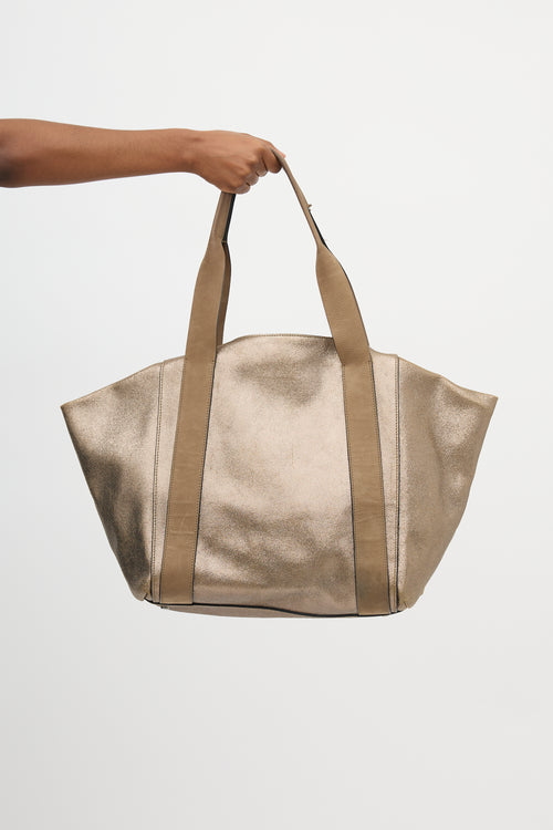 Brunello Cucinelli Metallic Leather Tote Bag