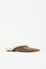 Brunello Cucinelli Shearling & Monili Mule