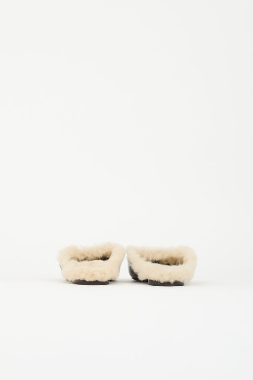 Brunello Cucinelli Shearling & Monili Mule