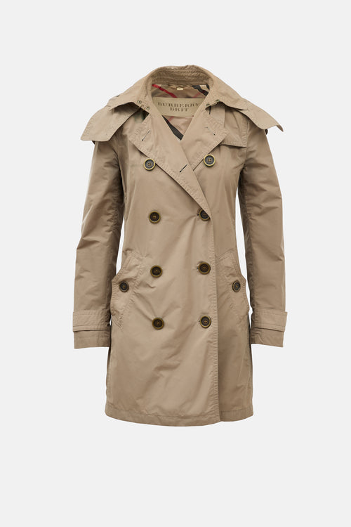 Burberry Brit Hooded Trench Coat