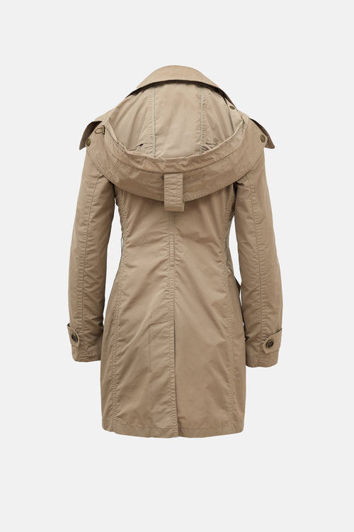Burberry Brit Hooded Trench Coat