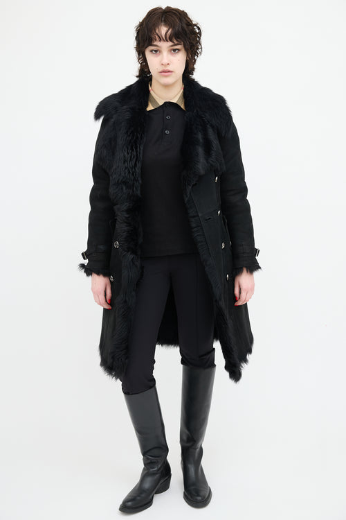 Burberry Suede & Shearling Coat