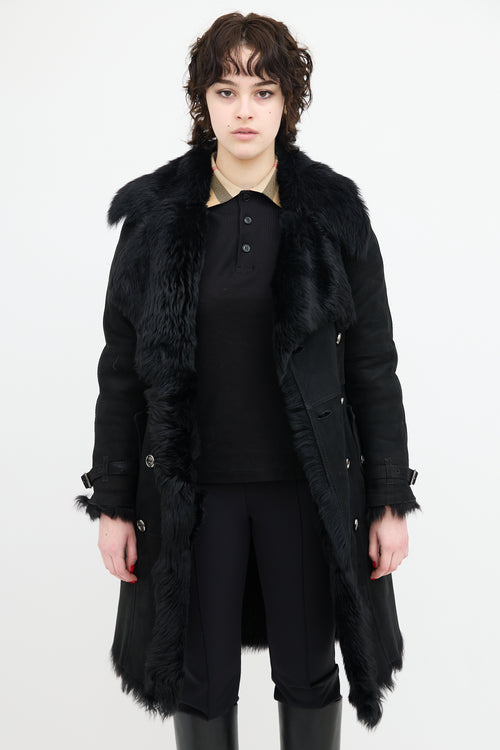 Burberry Suede & Shearling Coat