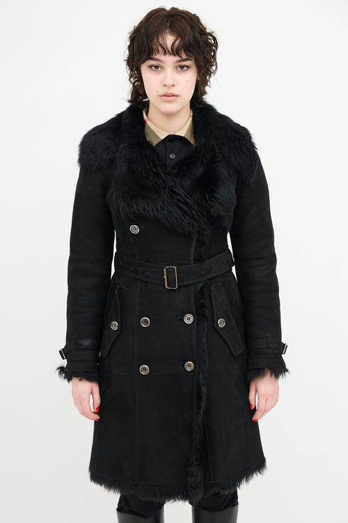 Burberry Suede & Shearling Coat