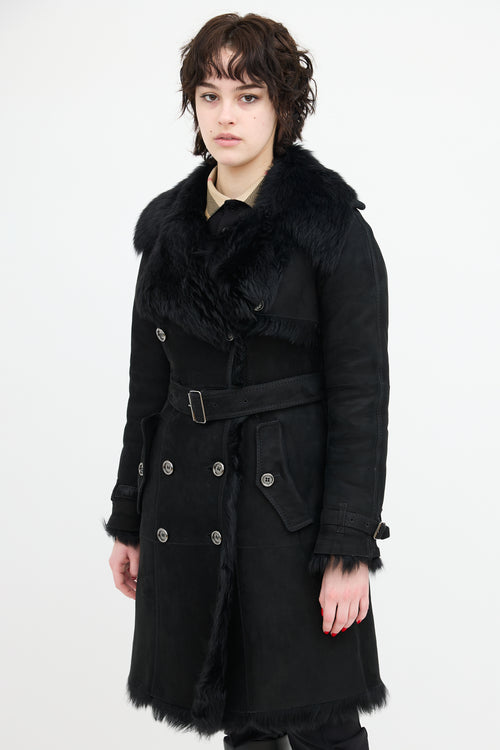 Burberry Suede & Shearling Coat