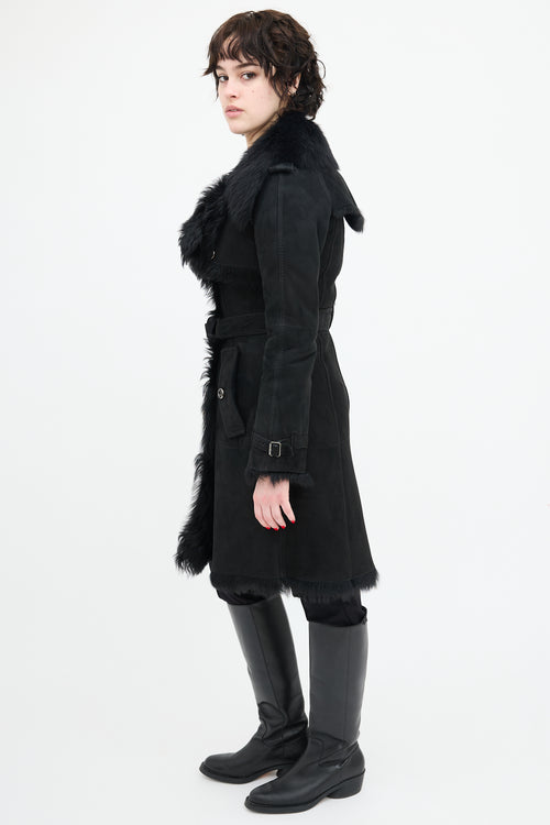 Burberry Suede & Shearling Coat