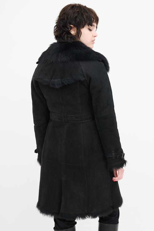 Burberry Suede & Shearling Coat