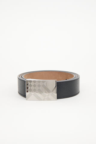 Burberry Leather Nova Check Buckle Belt