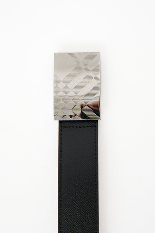 Burberry Leather Nova Check Buckle Belt