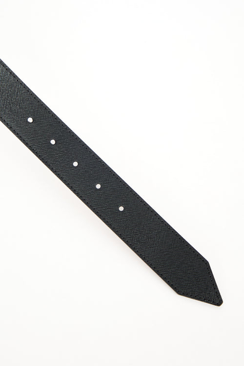 Burberry Leather Nova Check Buckle Belt