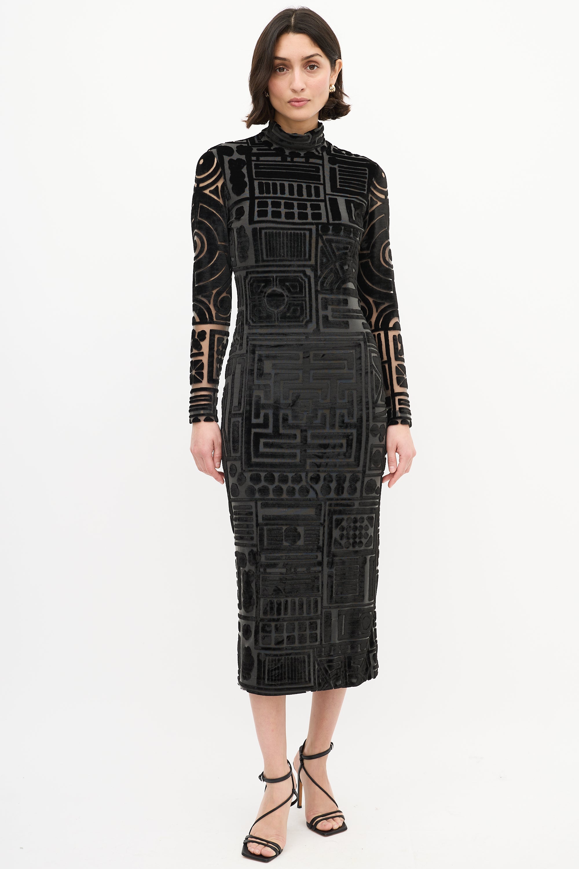 Burberry // Black Burnout Velvet Devore Dress – VSP Consignment