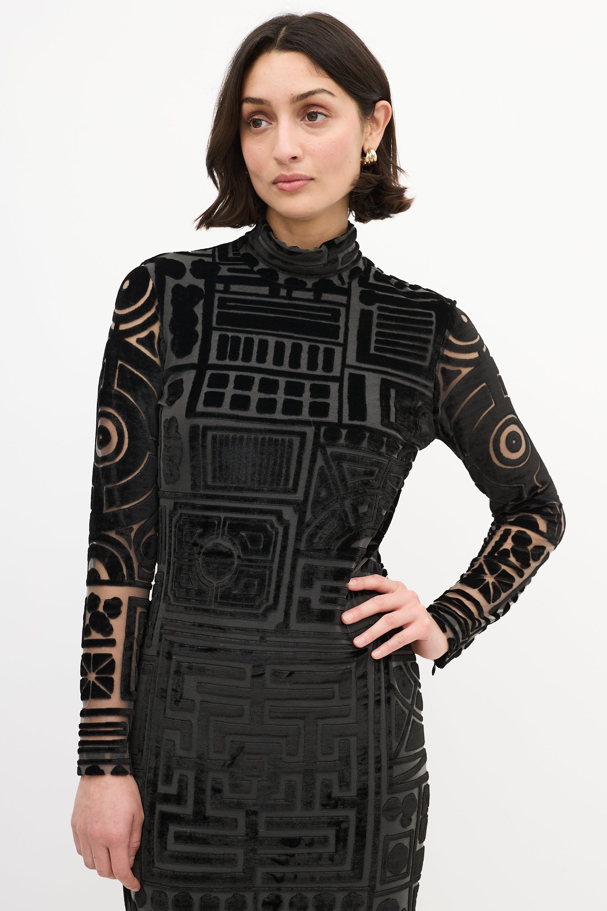 Burberry // Black Burnout Velvet Devore Dress – VSP Consignment