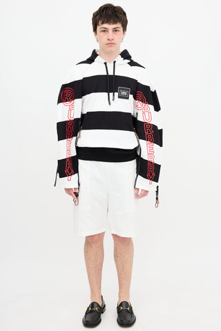 Burberry Striped Logo Hoodie