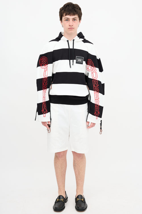 Burberry Striped Logo Hoodie
